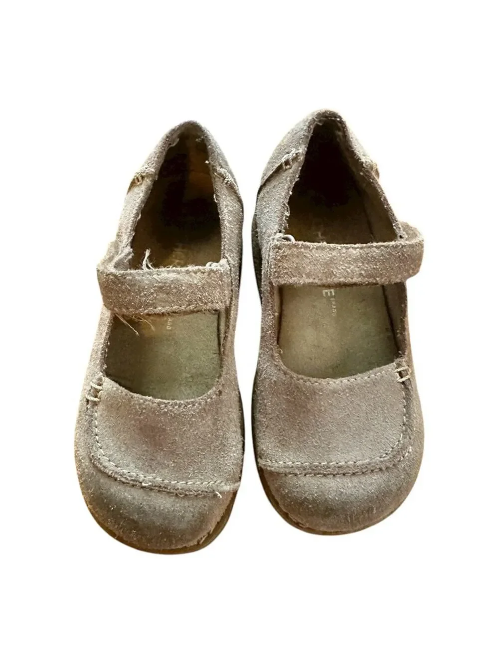 Cherokee Beige Suede Mary Jane Dress Shoes Size 9 Toddler Girls